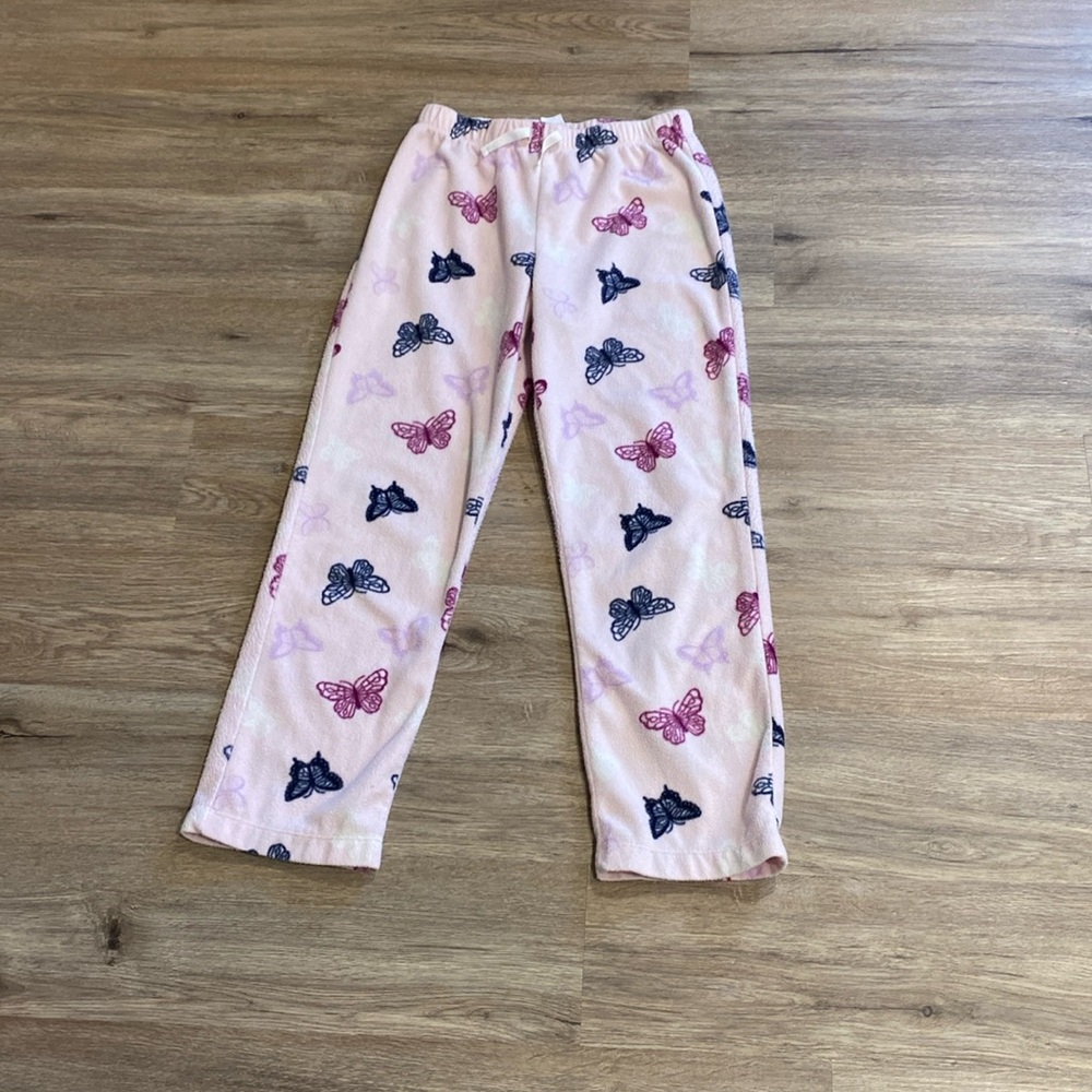 Kids pink pajama pants with butterfly print from dip